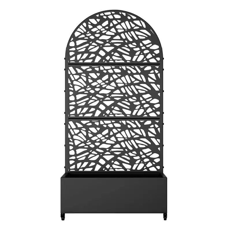 PexFix 72x35Iron Black Arch Planting Box Plant Climbing Frame Net