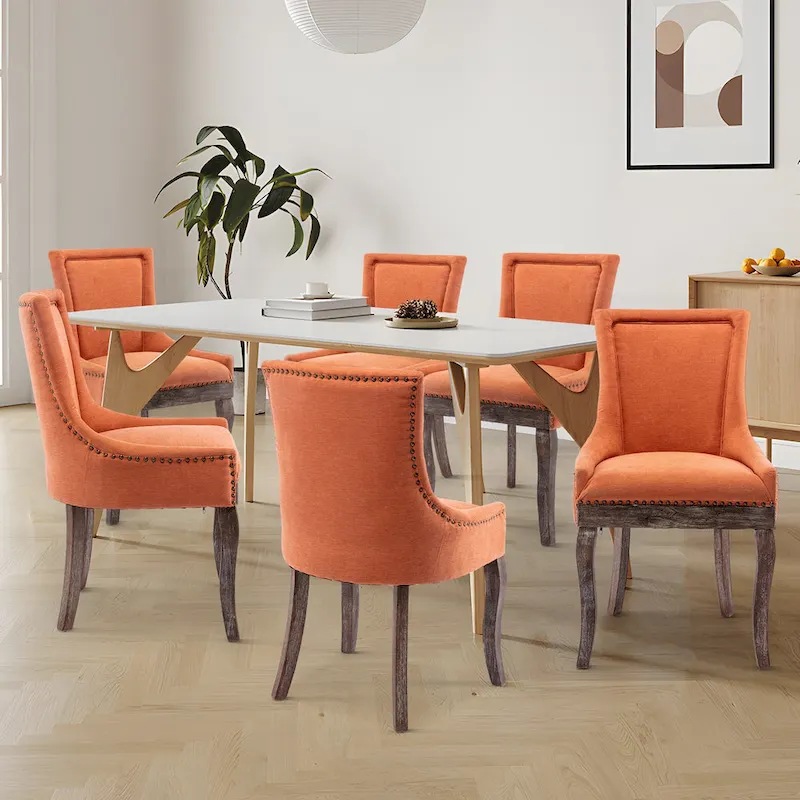 Traditional Tufted Ultra Upholstered Wingback Dining Chair Set of 2