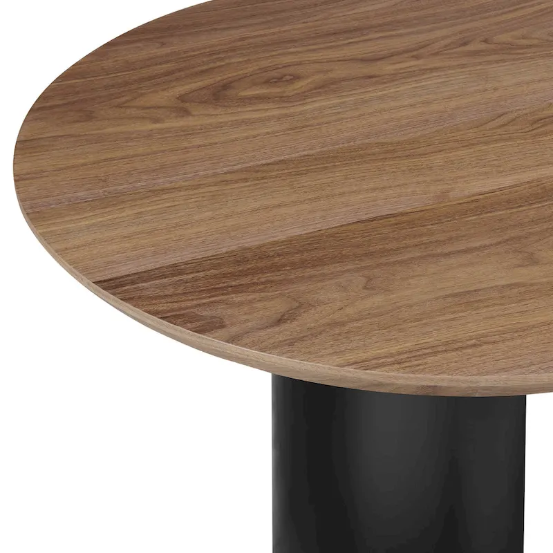 Walnut Oval Dining Table with Semi-Circle Legs - 86.5 Inch