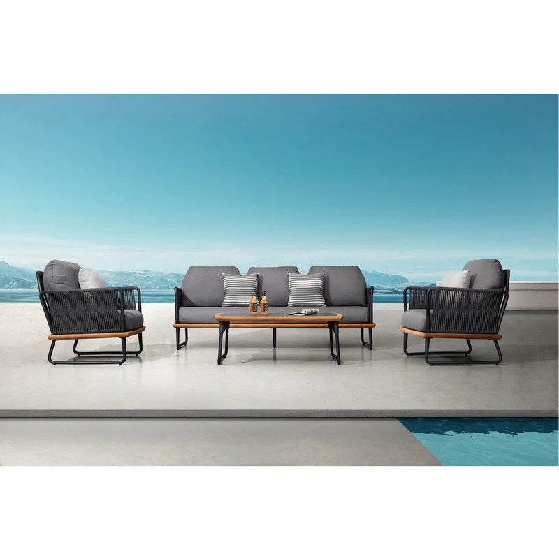 Rodeo Teak & Aluminium Outdoor Deep Seating Sofa, Series3170