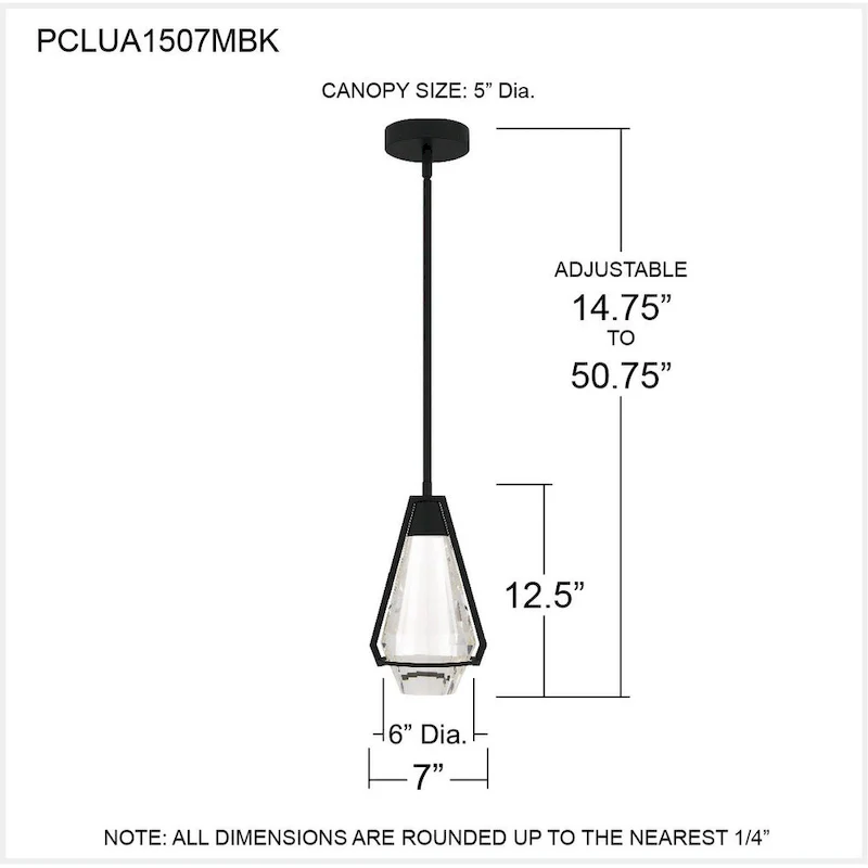 Luca Integrated LED Matte Black Mini Pendant