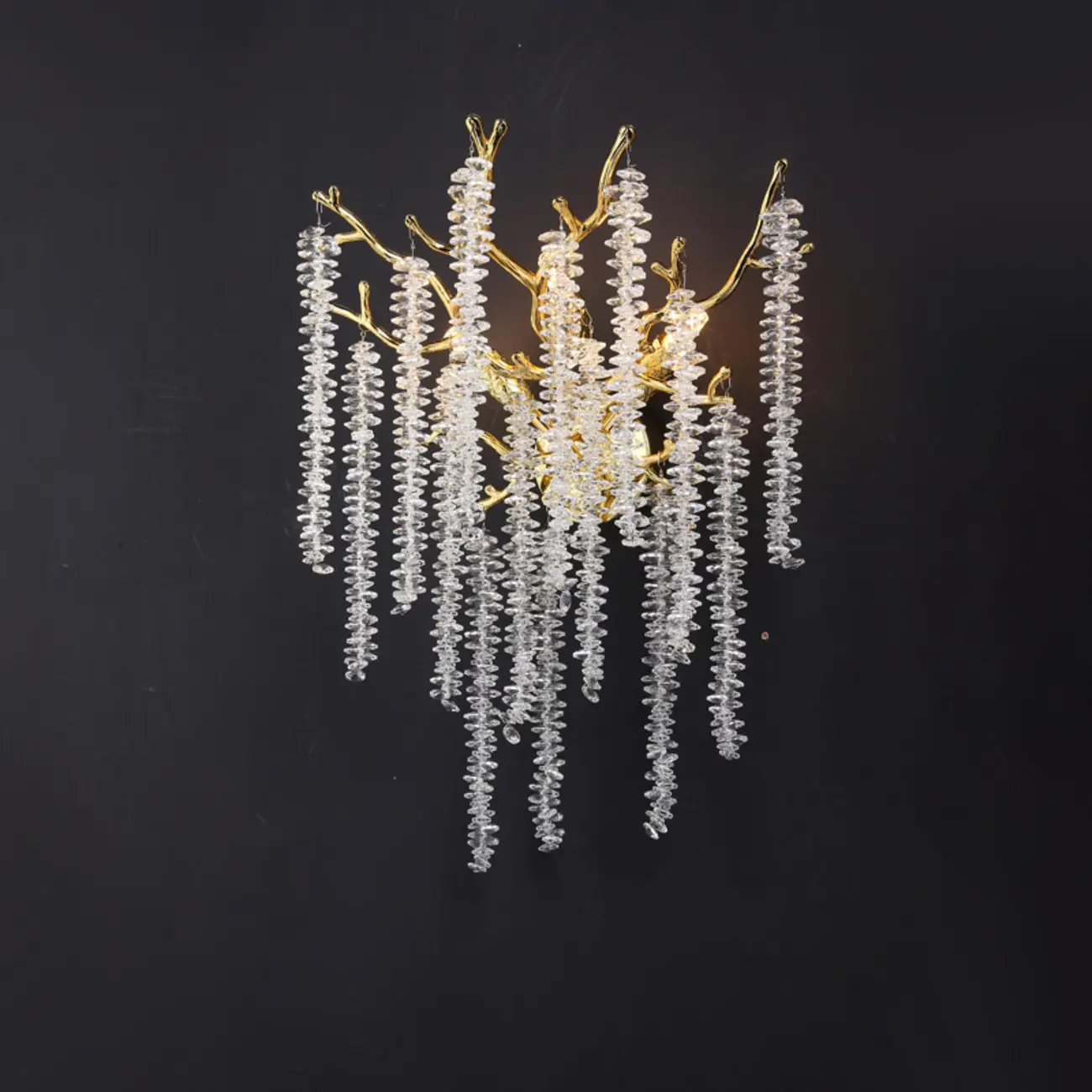 Luxury Crystal Branch Gold Metal Wall Sconce