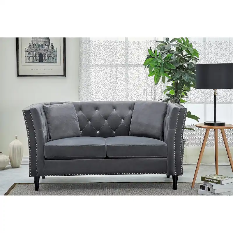 Gracewood Hollow Sukikim Velvet Loveseat