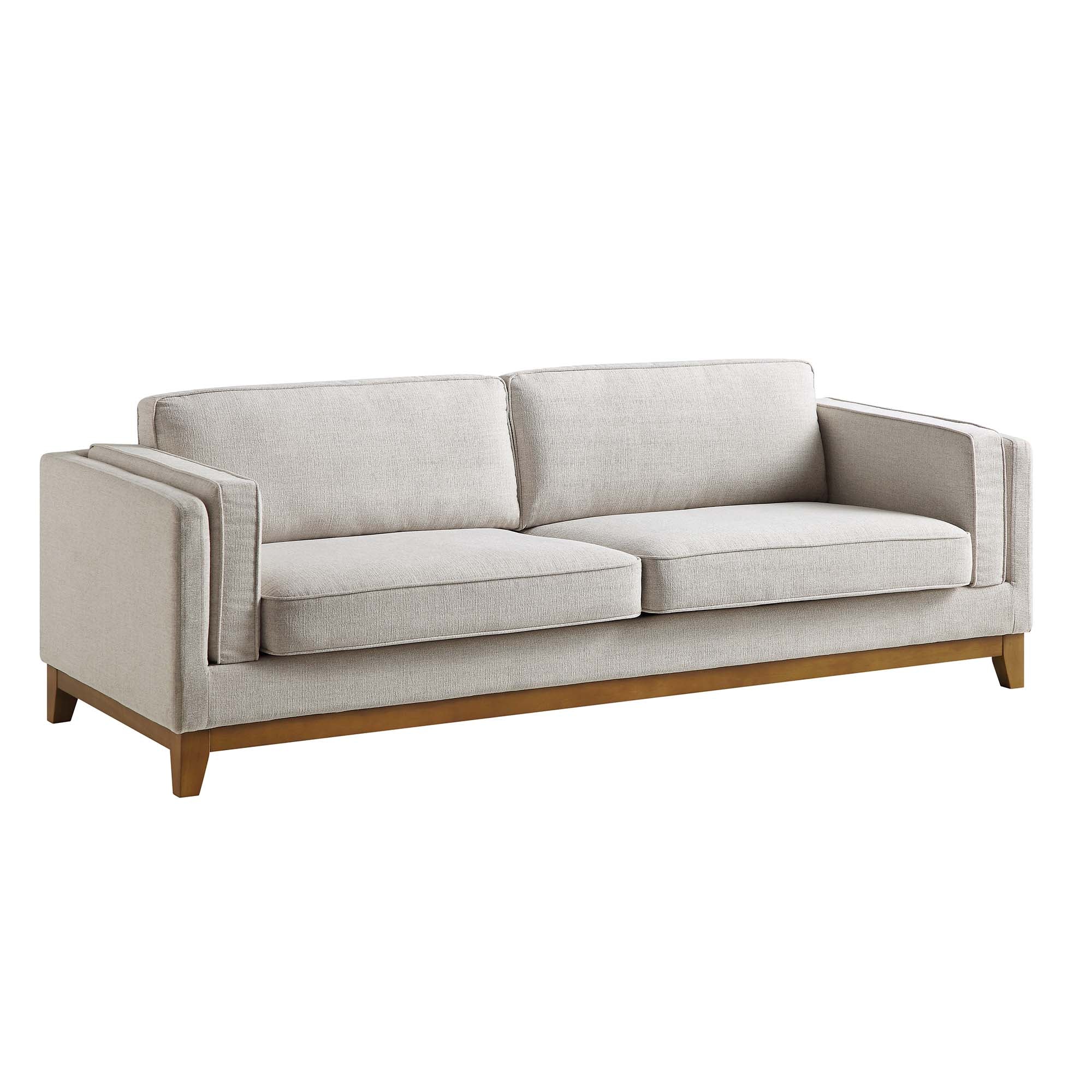 Oatmeal Fabric Sofa, 3-Seater
