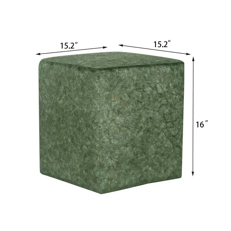 Adeco Square Ottoman Vanity Stool Fabric Upholstered Footrest Footstool