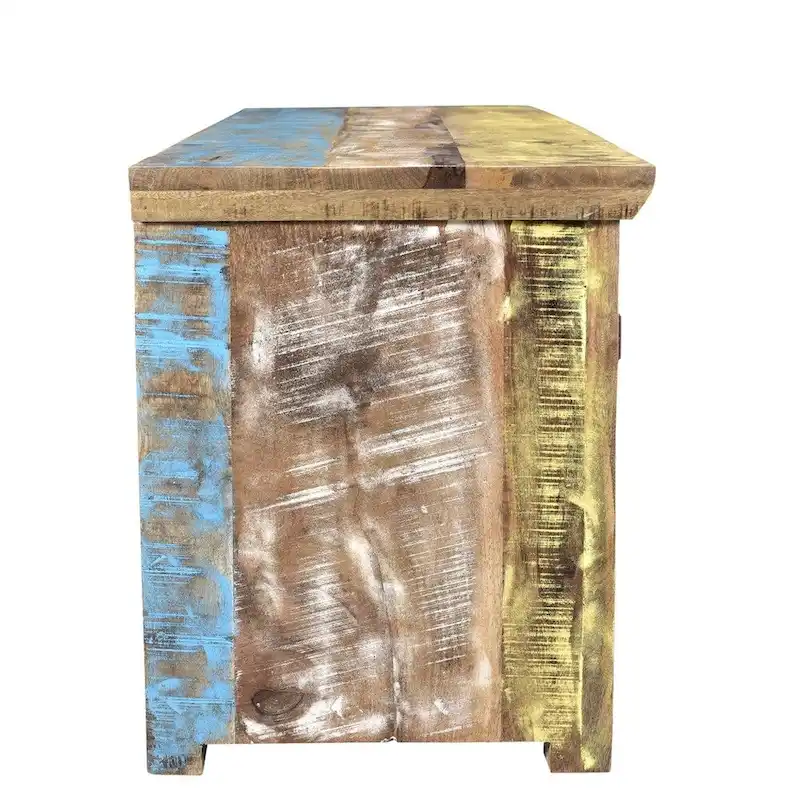 Handmade Suman Solid Mango Wood TV Console (India) - 60  x 18  x 22