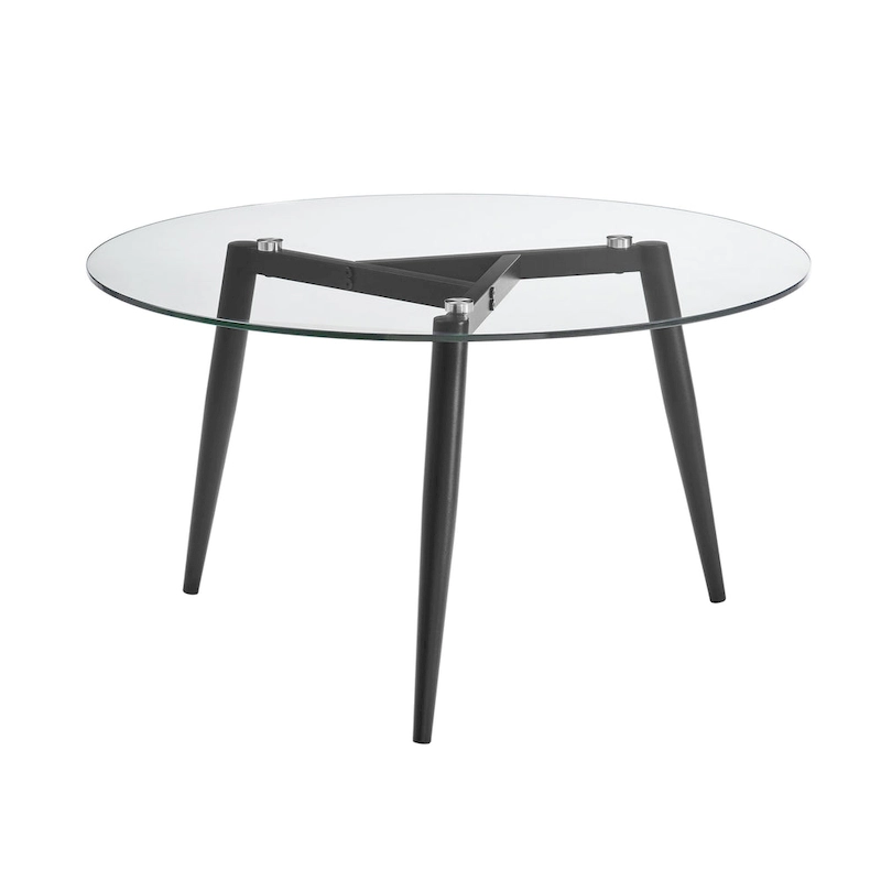 Danya B. Van Beuren Coffee Table with Taper Legs and Glass Tabletop