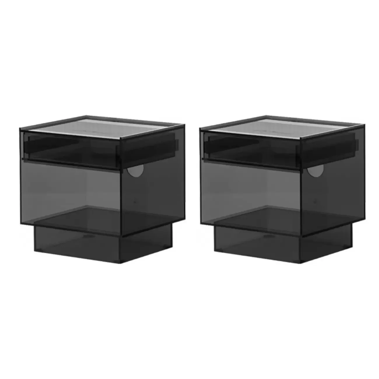 Modern Small Acrylic Nightstand with Drawer