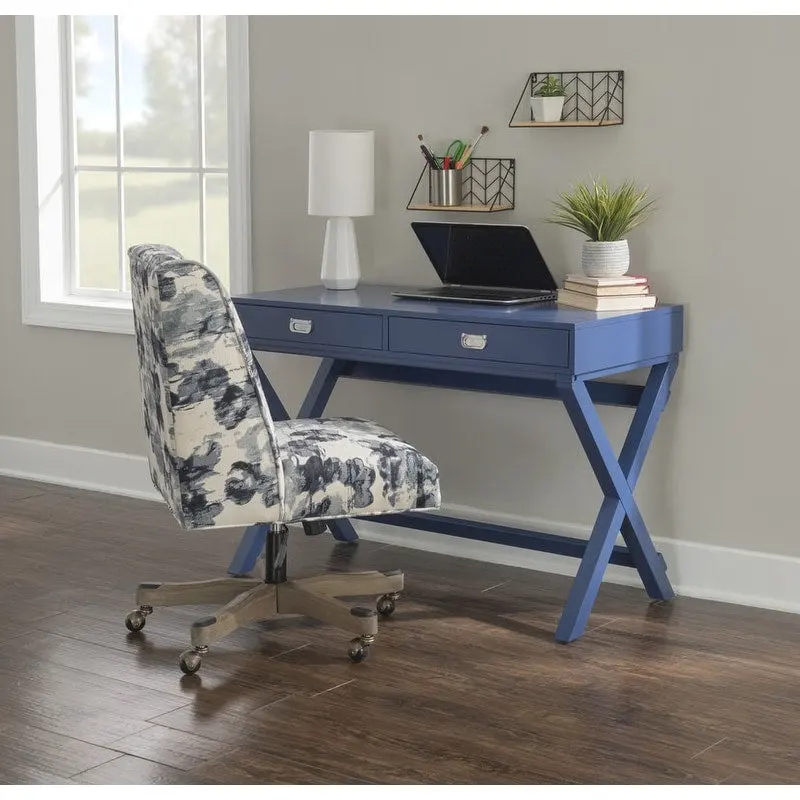 Poppy X-Frame Writing Desk with Drawers