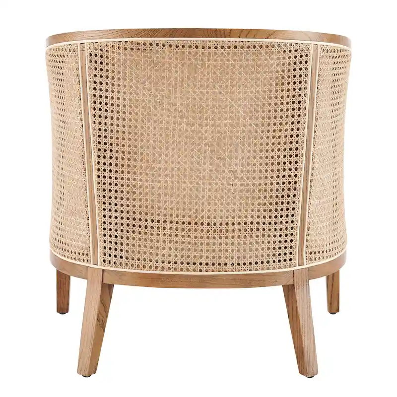 Tillman Linen Accent Arm Chair with Rattan