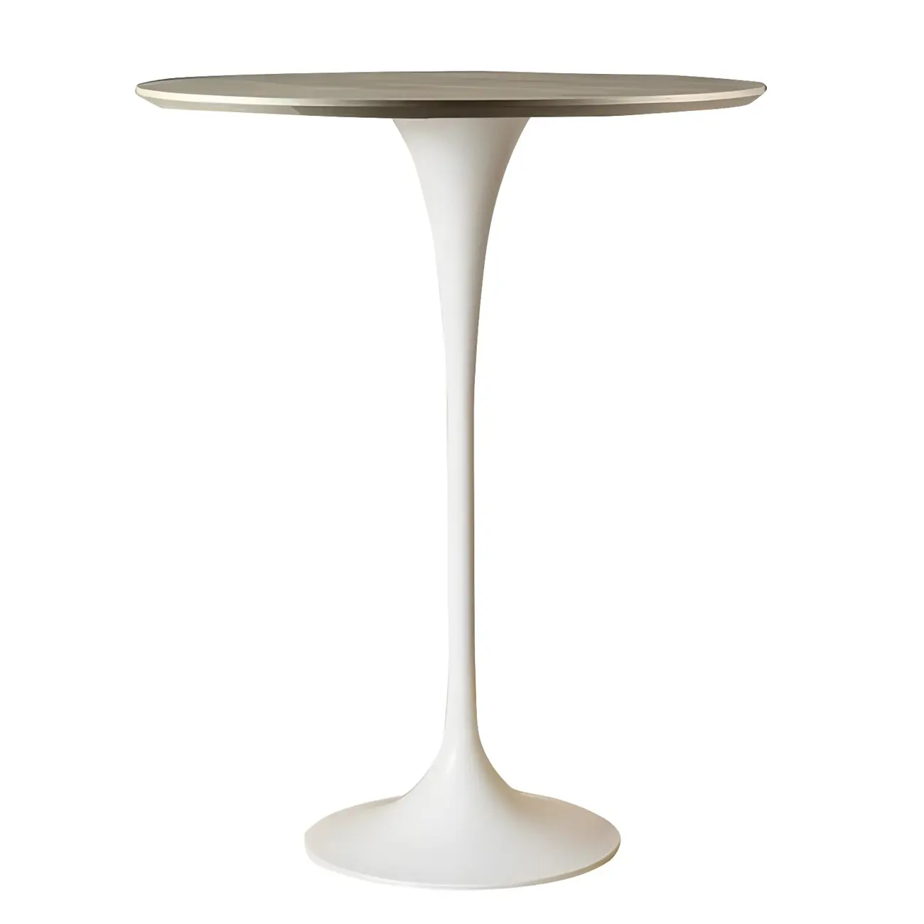 Round Glam Brown Gold Metal Tulip Base Bar Tables