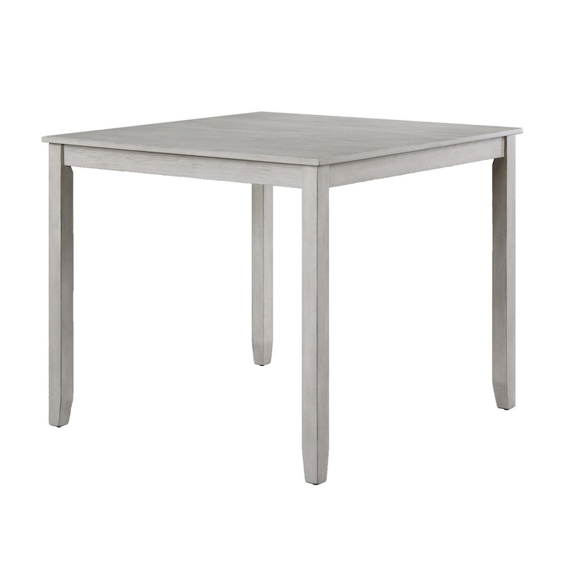 Cher 5 Piece Set Counter Height Dining Table, 4 Chairs, Gray Fabric, Wood