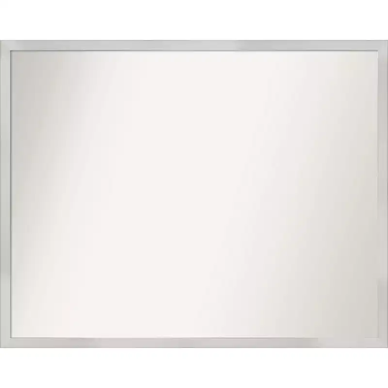 30" x 24" Non-Beveled Svelte Silver Wood Wall Mirror - Amanti Art: Modern Rectangular, Easy to Clean, No Assembly Required