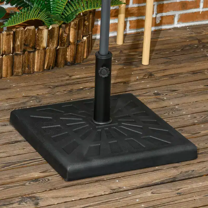 42lbs Resin Patio Umbrella Base, 20 Square Outdoor Umbrella Stand Holder for Parasol Poles 1.26, 1.5, and 1.9 Dia