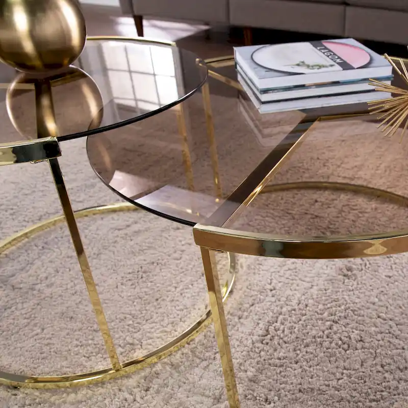 SEI Furniture Marlei Modern 2-Piece Nesting Coffee Table