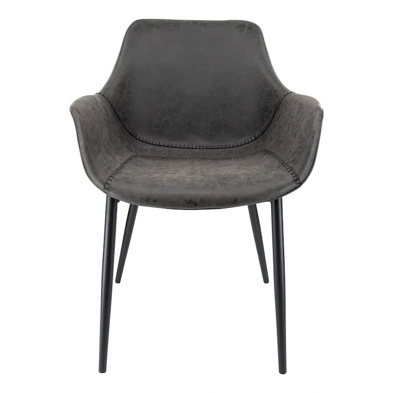Leather Dining Chair with Iron Legs Set of 4 Modern Accent Armchair
