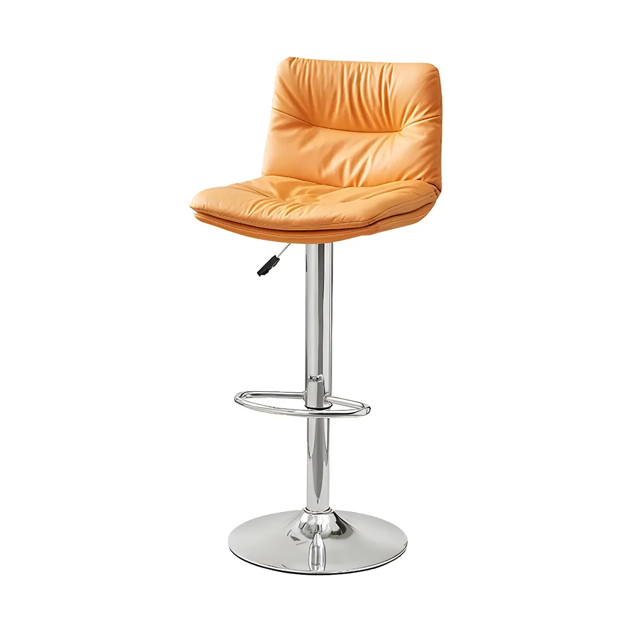 Modern Leather Saddle Swivel Adjustable Bar Stool