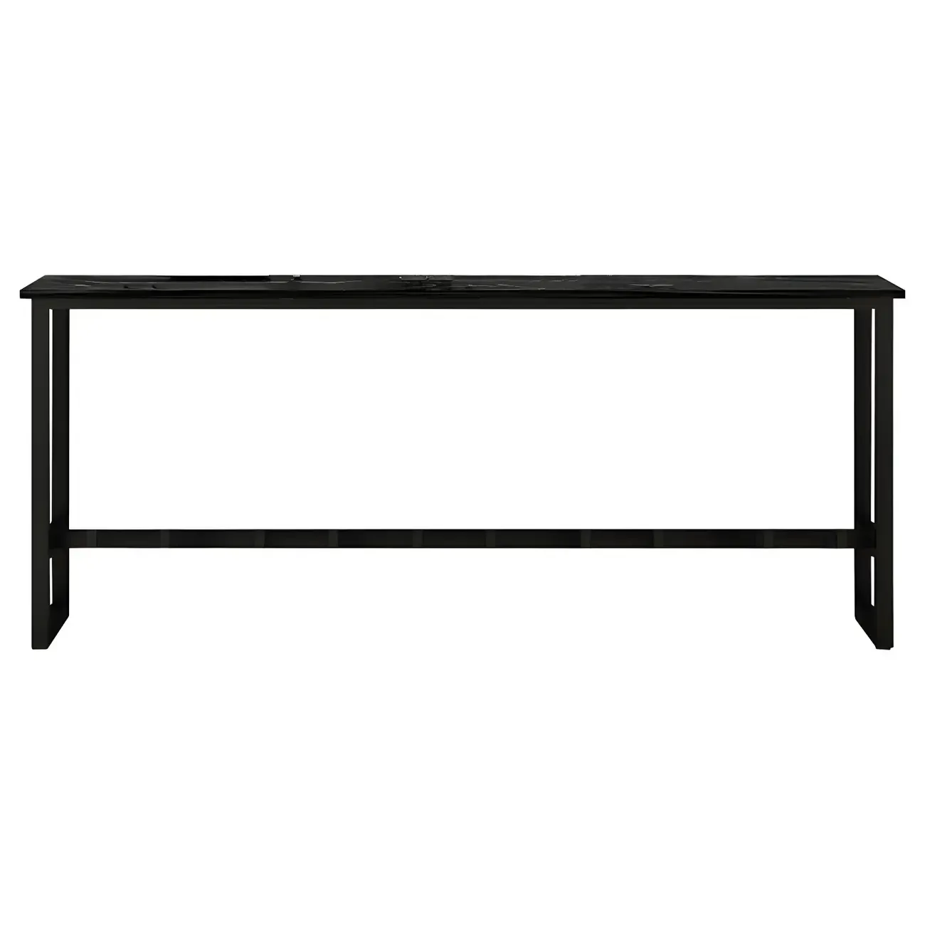Rectangular Tall Wood Metal Base Bar Table Black