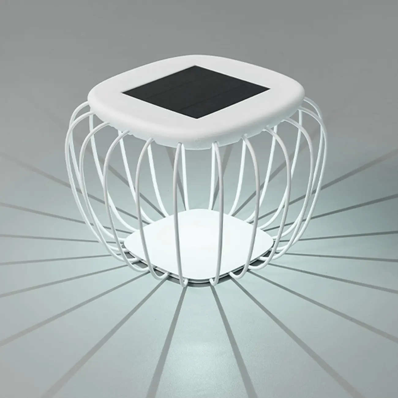 Modern Metal Cage Design Solar Post Cap Light