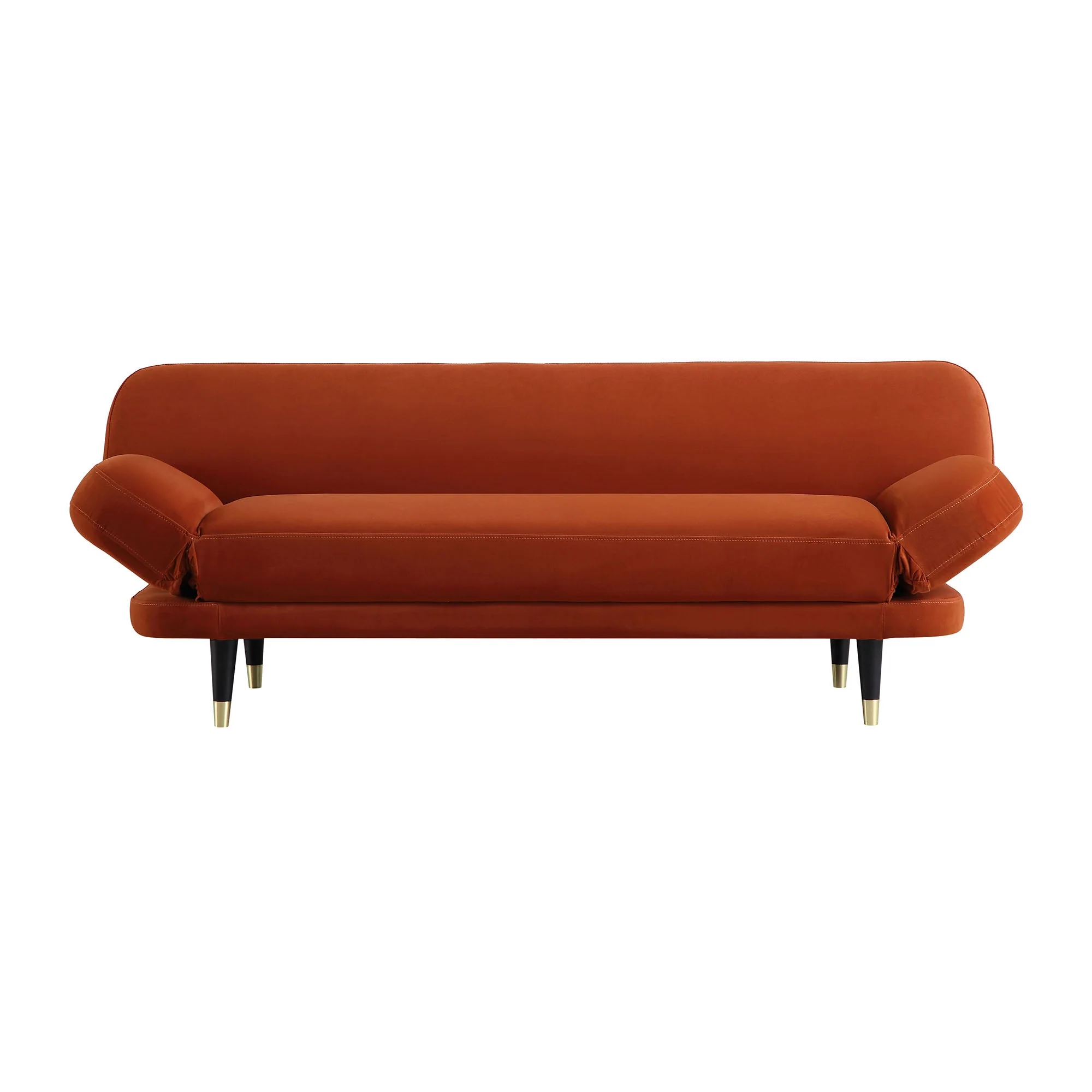 2-Seater Sofa Bed, Rust Velvet