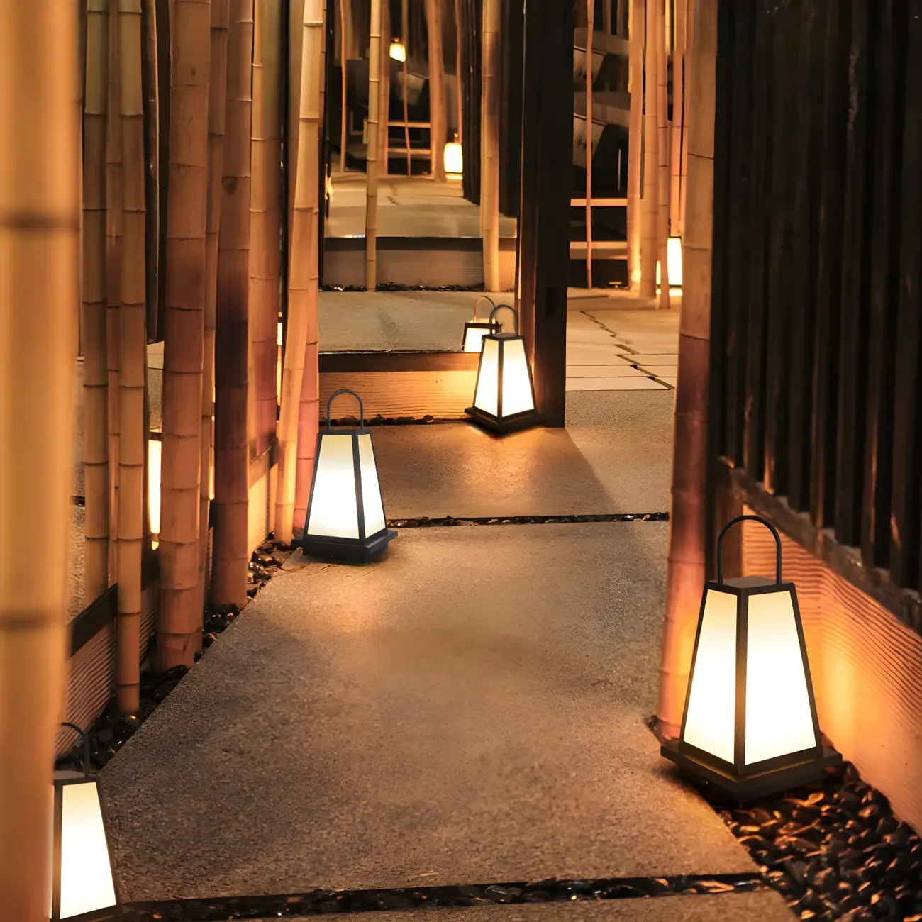 Black Metal Conical Post Cap Light with Handle