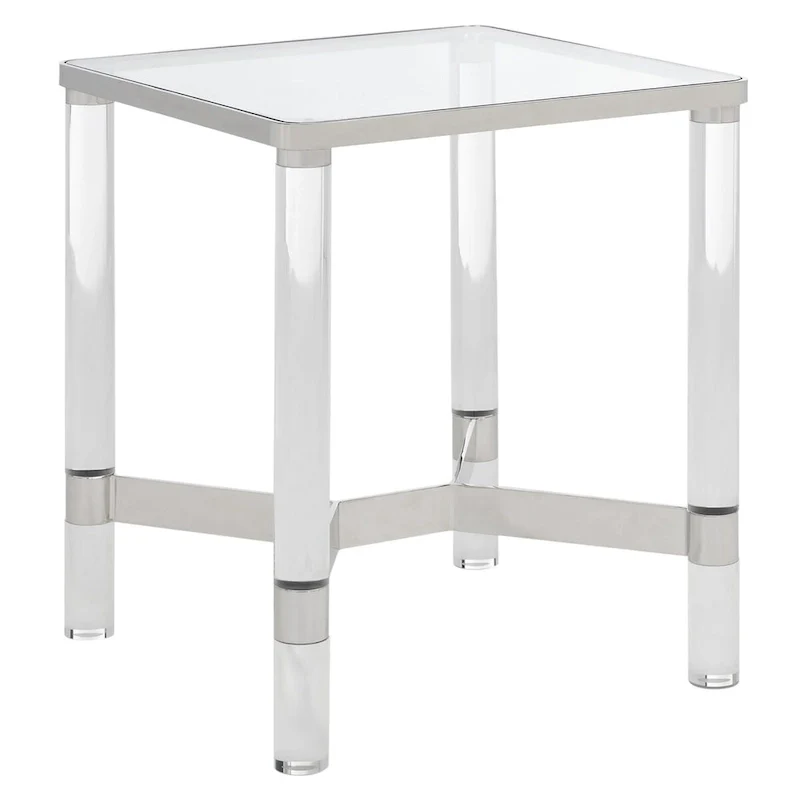 SAFAVIEH Couture Guler Acrylic Accent Table - 20 In W x 20 In D x 24 In H - 20Wx20Dx24H