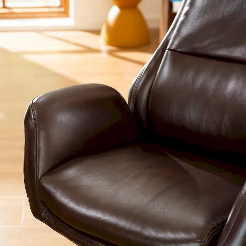 Modern High-Back Leatherette Adjustable Swivel Executive Office Chair by Glitzhome