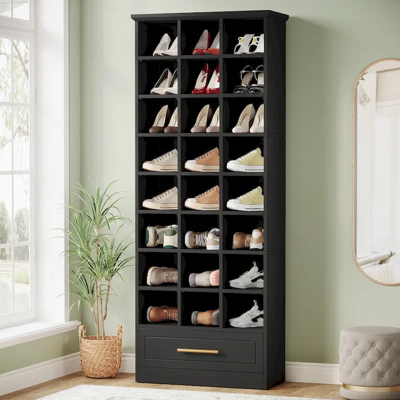 71-inch Tall Shoe Storage Cabinet with 24 Cube for Living Room