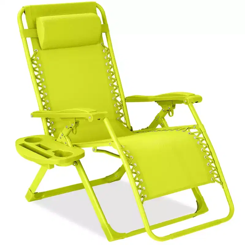 Best Choice Products Monochromatic Zero Gravity Chair, Folding Patio Recliner w/Side Tray, Headrest