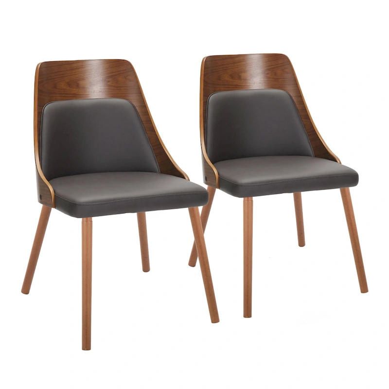 Carson Carrington Vallemala Mid-Century Chair with Tapered Wood Legs - Set of 2
