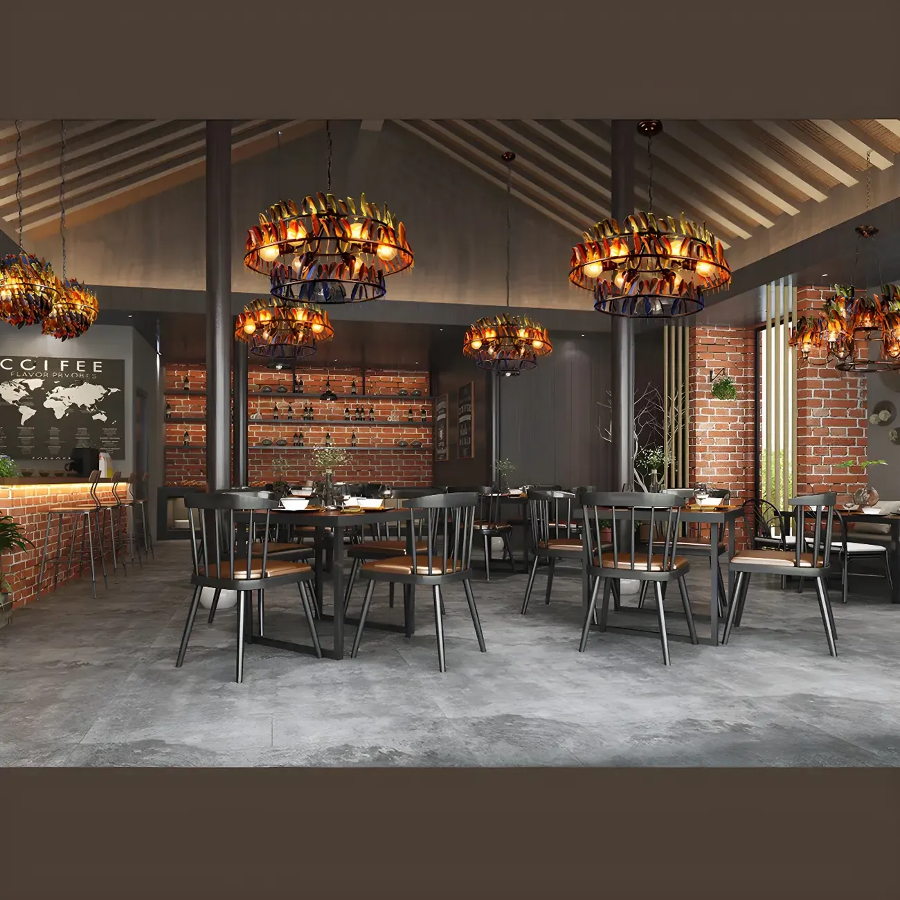 Art Deco 2-Tier Feather Hoop Chandelier with Adjustable Chain