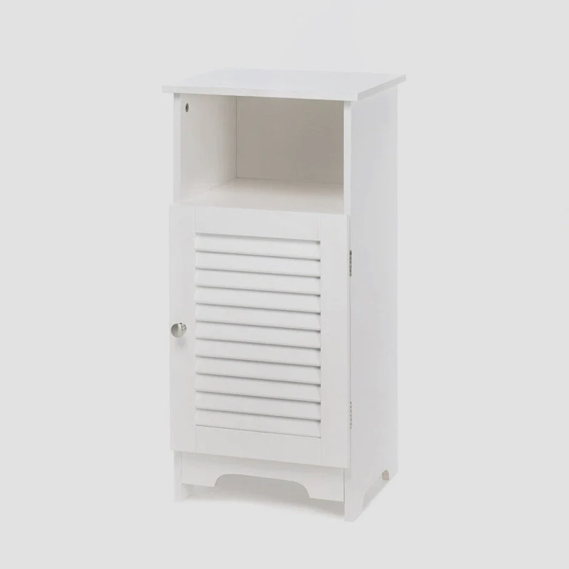 Olympia White Louvered Single Door Cabinet