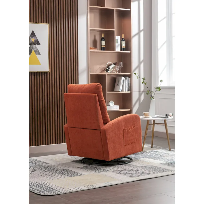 Upholstered Swivel Glider Rocking Chair with 360° Rotation