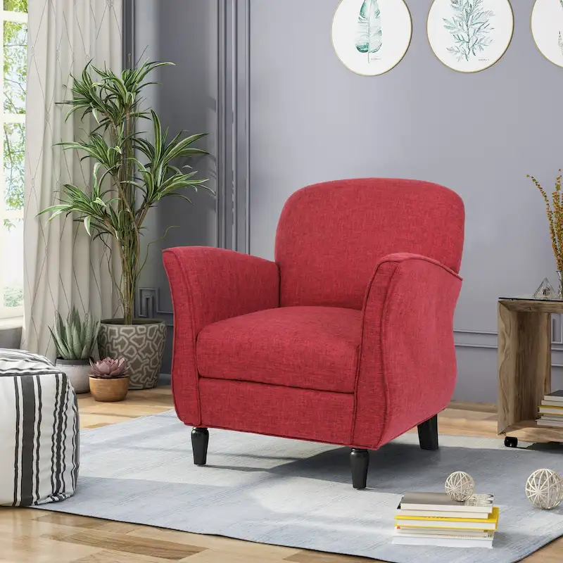 Traditional Tweed Accent Armchair — Classic Living Room Chair