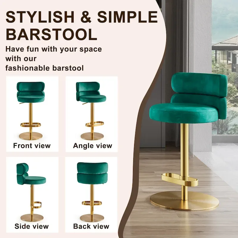 Velvet Counter Bar Stool