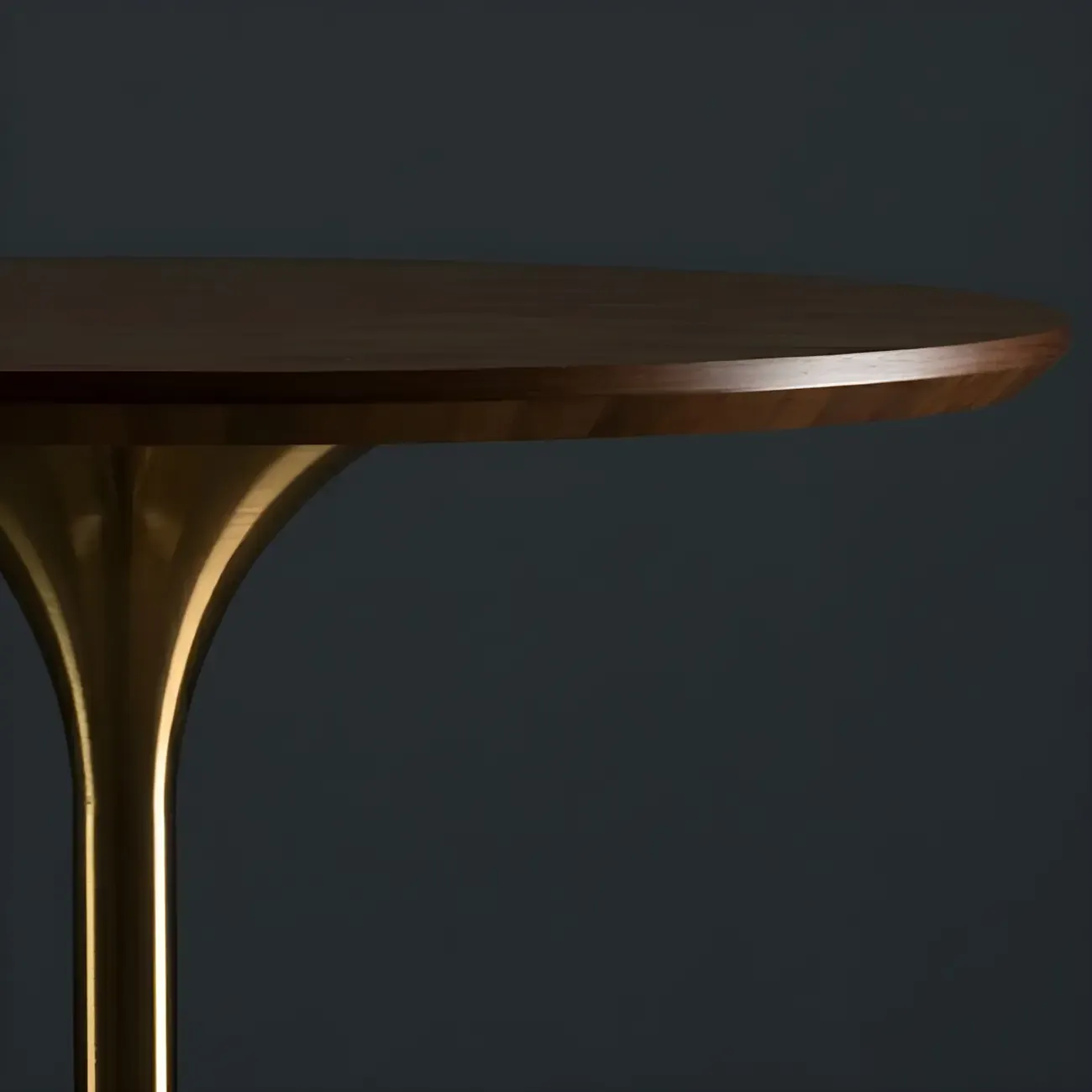 Round Glam Brown Gold Metal Tulip Base Bar Tables