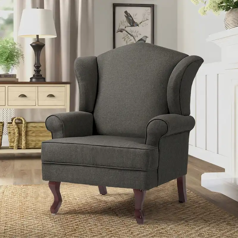 Mid-Century Modern Upholstered Wingback Accent Chair