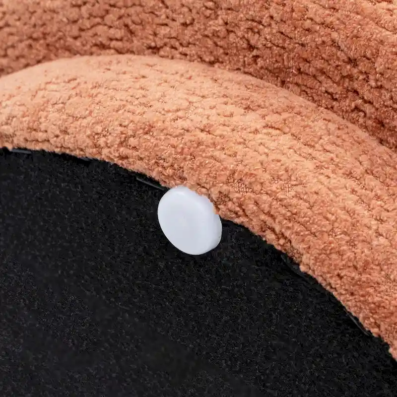 Cream Faux Sherpa Mushroom-Shaped Footstool Ottoman