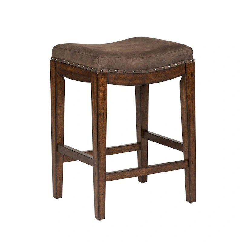 Aspen Skies Russet Brown Upholstered Console Stool (Single Stool Only)