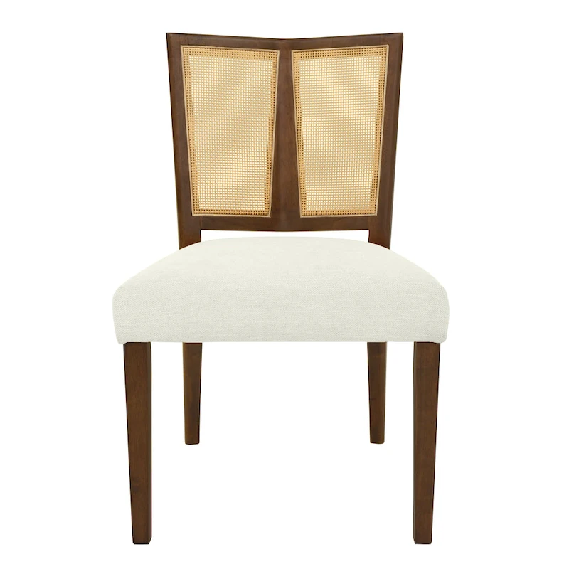Christopher Knight Home - Oliver Mid-Century Rattan Back Upholstered Dining Chair Set of 2
