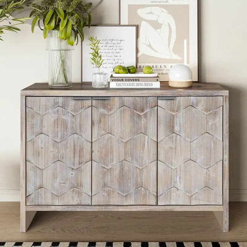 Accent Cabinet Farmhouse Style Wooden Cabinet Sideboard Buffet