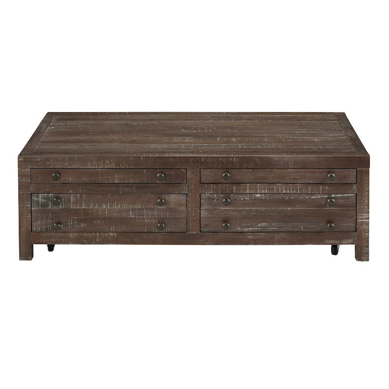 Townsend Solid Wood Castered Coffee Table in Java