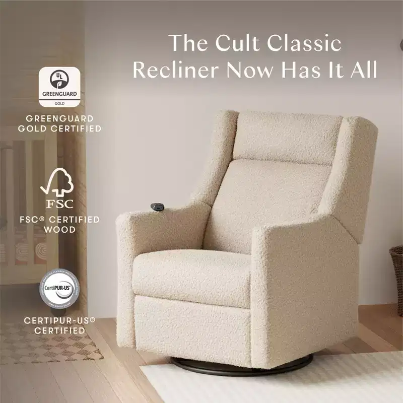 Babyletto Kiwi Deluxe Power Recliner and Swivel Glider with Heat and Massage