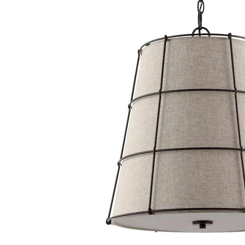 Chadwick 19  3-Light Rustic Farmhouse Iron LED Pendant, Oil Rubbed Bronze by JONATHAN Y - 3 Light