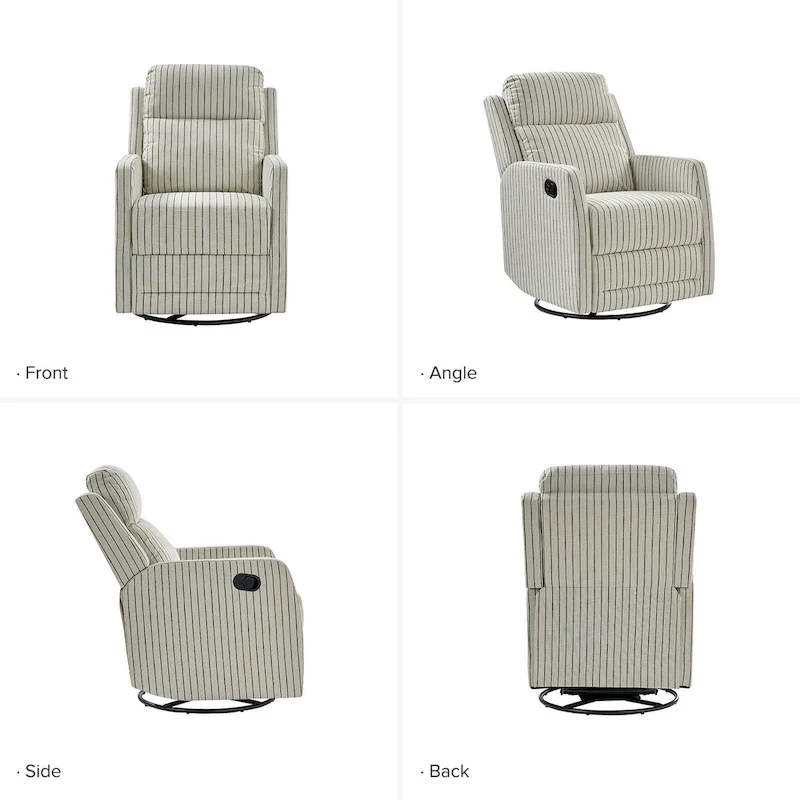 Diana Modern Polyester 360-degree Swivel Rocker Recliner Set of 2 by HULALA HOME