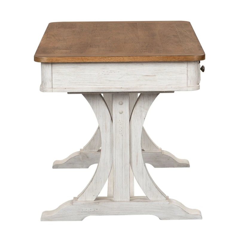 Farmhouse Reimagined Antique White with Chestnut Writing Desk