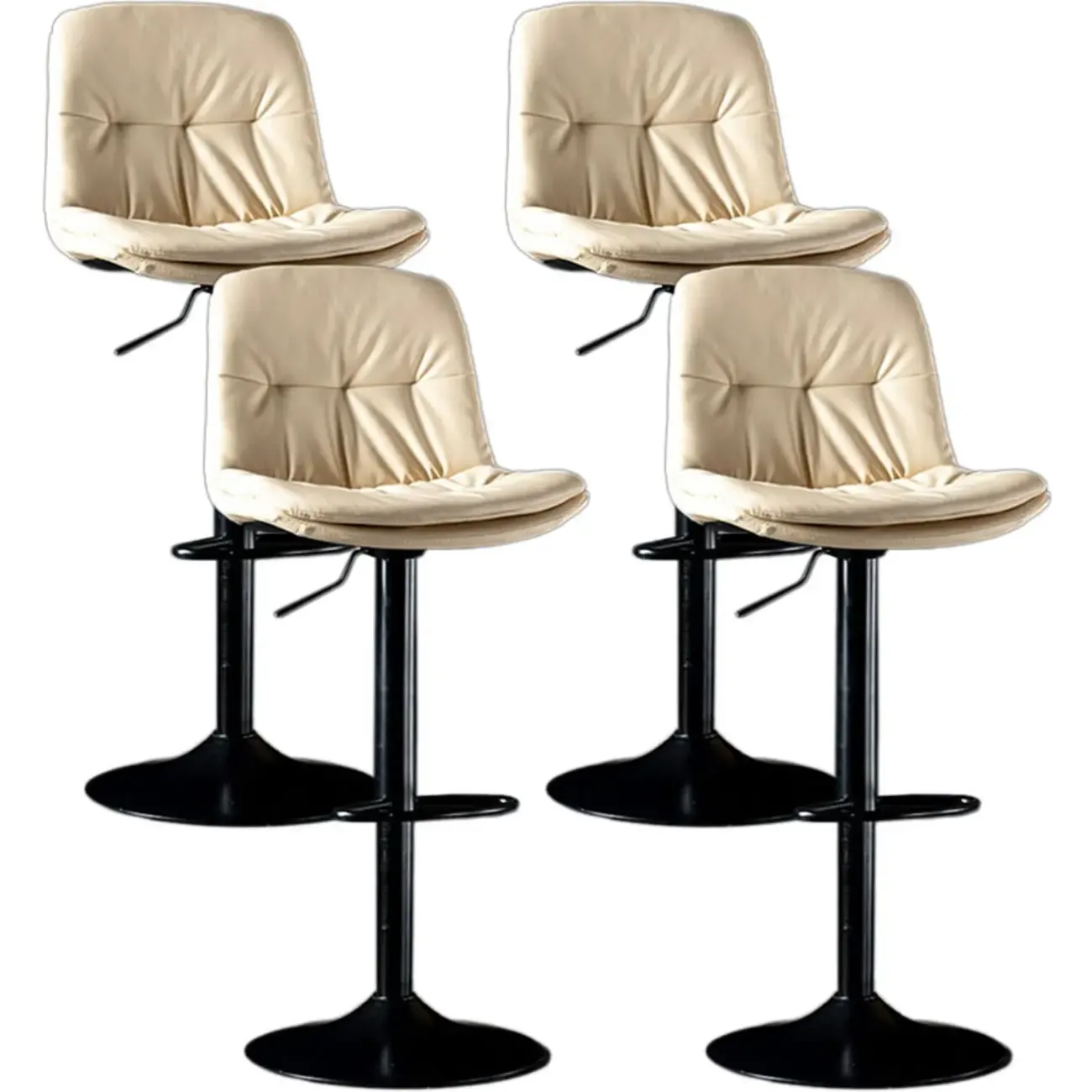 Adjustable Leather Low Back Swivel Bar Stool