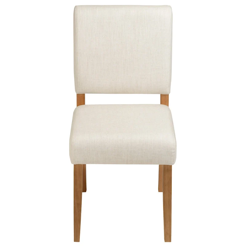 Upholstered Back Dining Chair with Wood Base Set of 2