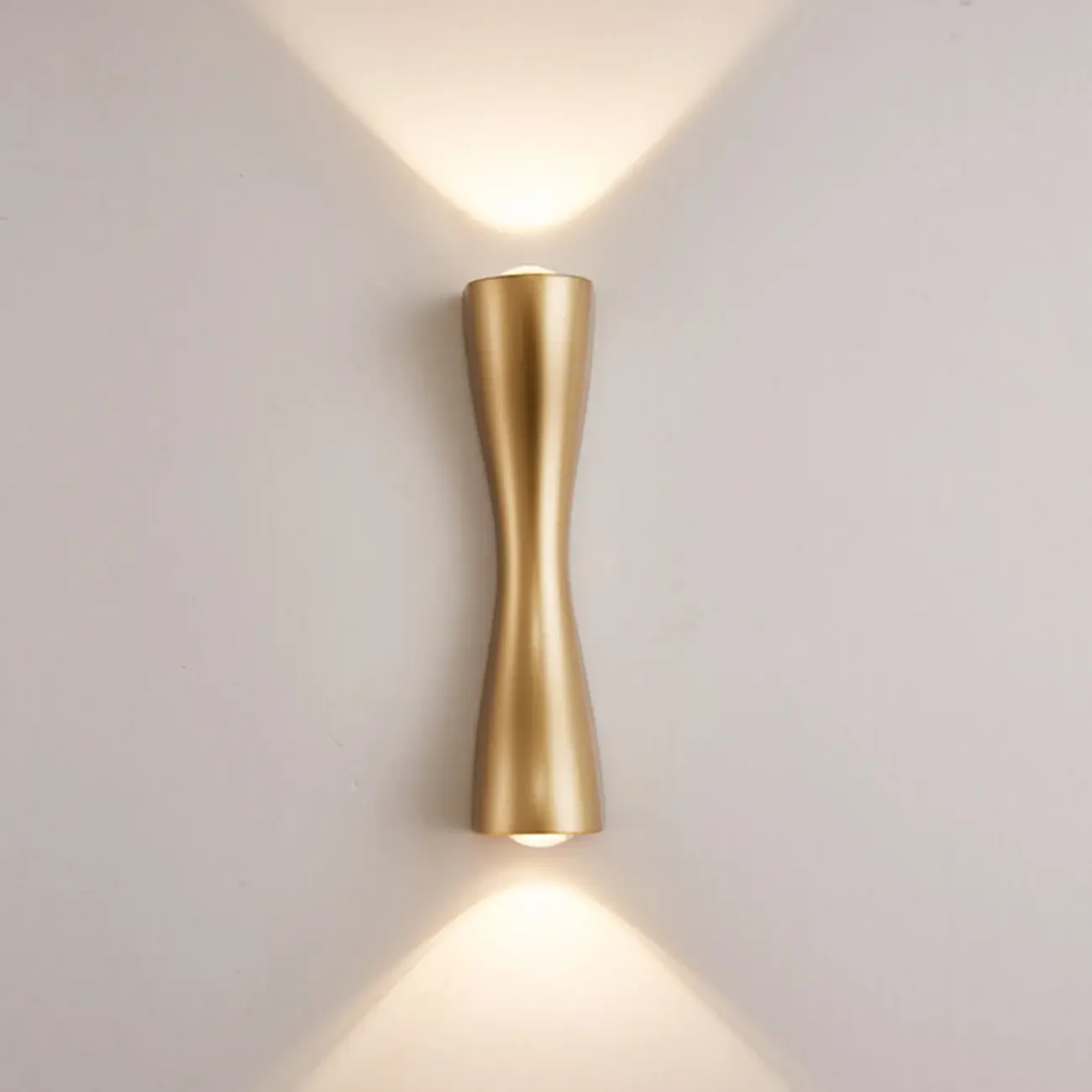 Modern 2-Light Black and Gold Curved Wall Sconce