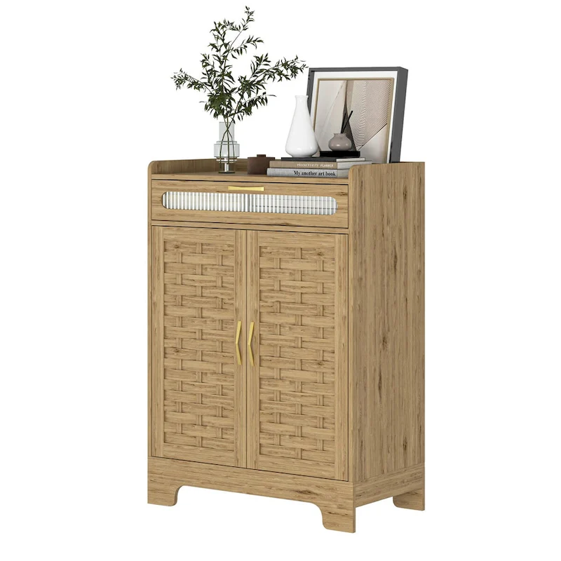 Coffee Bar Cabinet Buffet Sideboard with Drawer and Adjustable Shelf